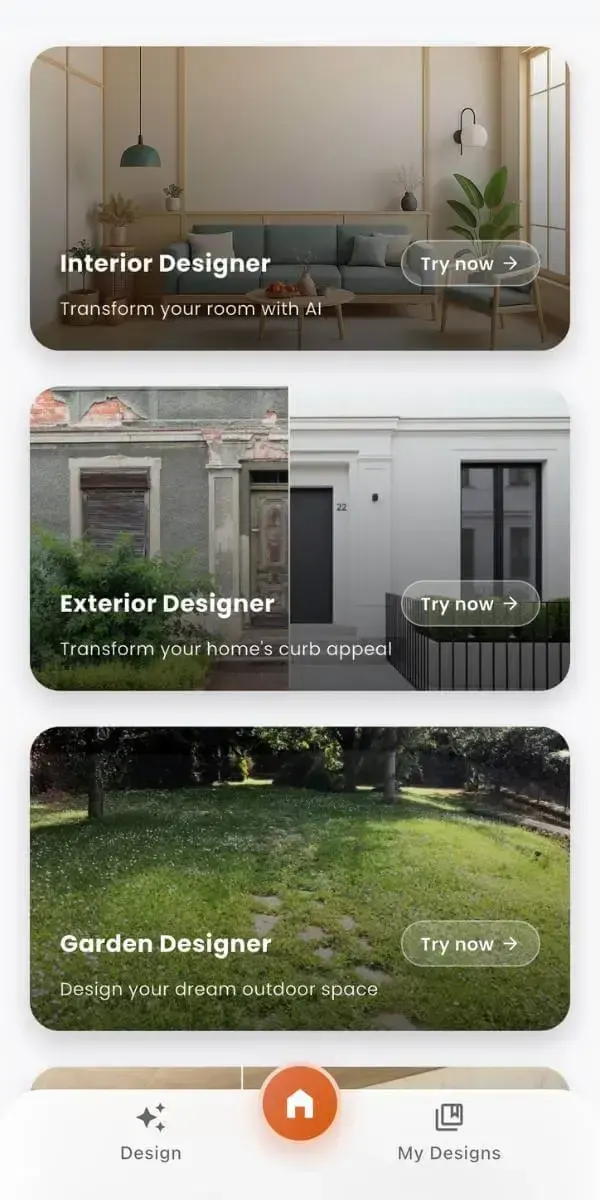 DecorAI App-Vorschau – KI Wohndesign auf iPhone und Android